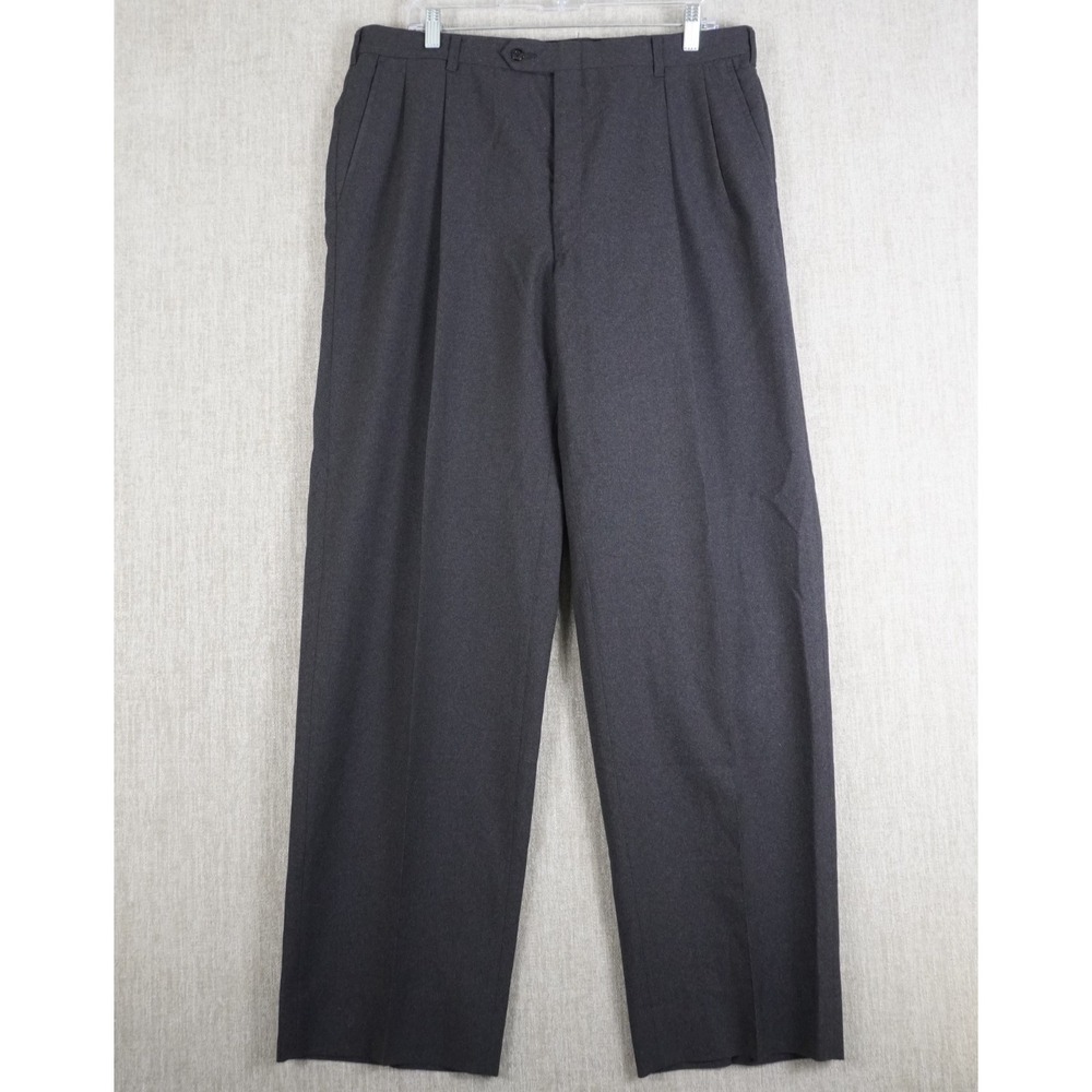 VTG Pierre Cardin Men's Wool Pleated Dress Pants Black • 36x32